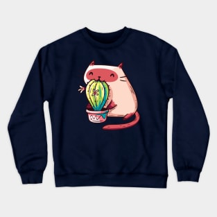 Cat Eating Cactus Crewneck Sweatshirt